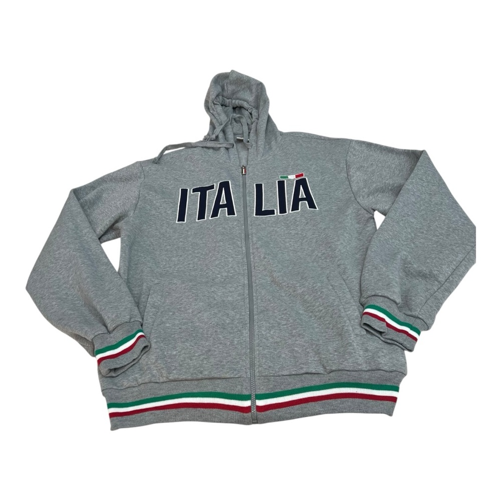 h.i.p. Italia Heather Gray Hoodie Full Zip with Pockets
